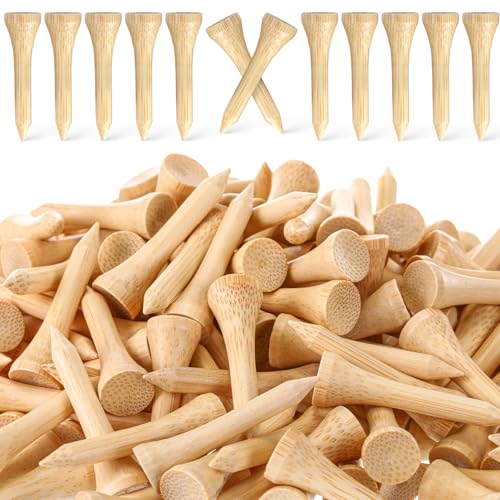 Mudder 2000 Pcs Bamboo Golf Tees Bulk Professional Golf Tees Reduce Friction Side Spin for Club Men Women Kids Accessories - color: Natural Wood Color, size: 1-1/2 Inch