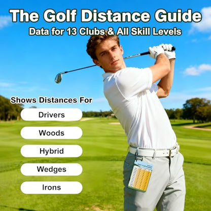 Golf Club Distance Card, 2 Pack Waterproof Golf Yardage Card, Range Chart, Quick Reference Guide with Clip, Golf Accessories for Men and Women Golfers - color: 2PCS Yellow-Gentlemen