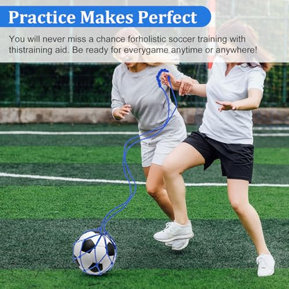 2 Pcs Football Kick Trainer Bags Solo Soccer Kick Trainer Practice Equipment Training Aid Soccer Return Trainers Net Ball Training Equipment Fits Ball Size 3, 4, 5