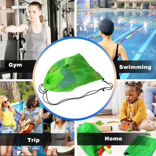 GSE Games & Sports Expert 19"x15" Green Mesh Backpack Bag. Mesh Drawstring Sports Equipment Sackpack for Gym Gear, Swimming, Toys, Baseballs/Softballs, Pickleballs - color: Green, style: 19"x15" Backpack(6-pack)