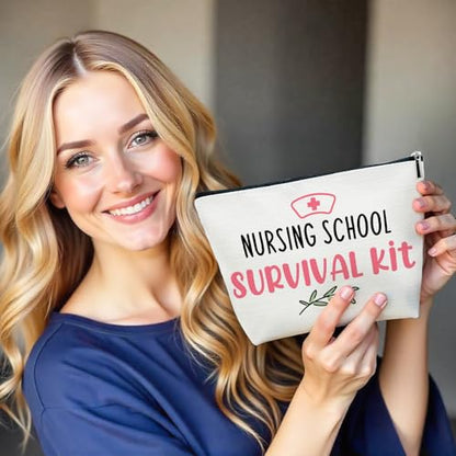 Nurse Makeup Bag, Nursing School Survival Kit Cosmetic Pouch for Purse, Nursing Gifts for Women Practitioners & Students, Nurse Graduation Gifts - color: multicolor0207