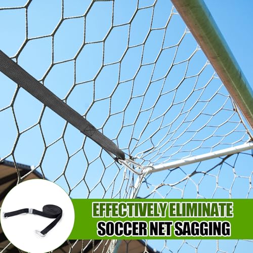 2 Pcs Soccer Goal Net Support Straps Heavy Duty Nylon Straps with Strap Loops for 24 ft Goal, Prevent Net Sagging, Easy Setup for Training, Games, Backyard Use