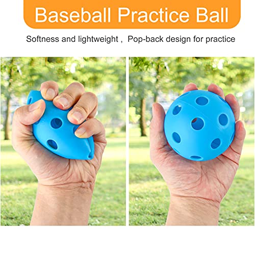 Coopay 12/50/100 Pack Plastic Baseballs Practice Training Balls Lightweight Hollow Softballs with a Drawstring Bag for Hitting Pitching Batting Training Indoor Outdoor Sport