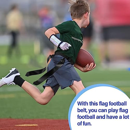 Junkin 6/8/10 Players Flag Football Sets Adjustable Football Belts and Flags for Youths Teens Kids Adults Players Sports Team - color: Black