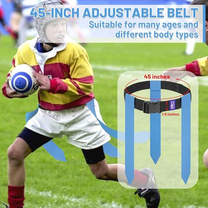 Flag Football Belts, 14 Player Flag Football Set with 42 Flags for Adults Youth Kids, Sports Training Competition - color: Blue & White, 14 Player, 42 Flags