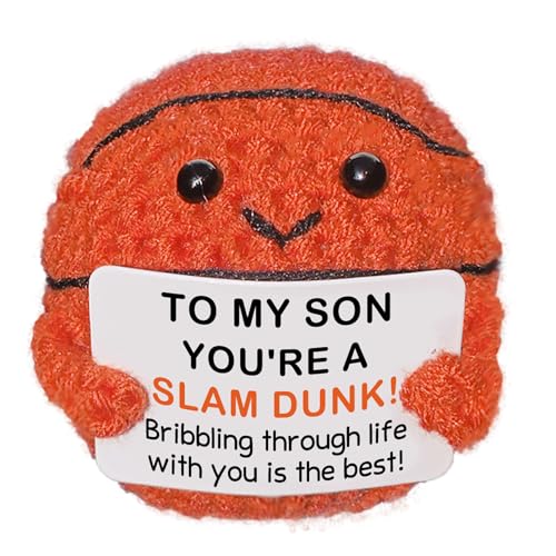 Mini Handmade Crochet Basketball，Christmas Stocking Stuffer Gift for Son or Son-in-Law from Mom and Dad, Cool Birthday, Graduation & Xmas Present for Son - color: Basketball3