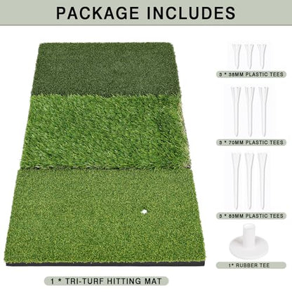 Premium Golf Hitting Mat, 10mm Foam Padding with Rubber Backing Golf Mat, Golf Practice Mat for Indoor and Outdoor Training
