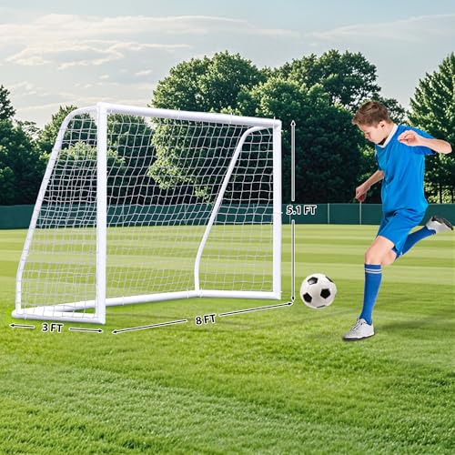 HomGarden Portable Soccer Goal for Backyard,12x6 / 10x6.5 / 8x5ft /6x4 Full Size Soccer Goals for Kids Adults Soccer Net Backyard Soccer Goals