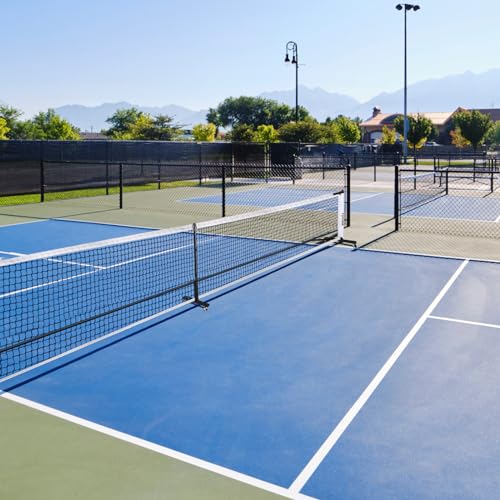 Portable Pickleball Net System on Wheels, 22FT Strong PE Net, Metal Frame, 1 Carry Bag, Driveway & Backyard