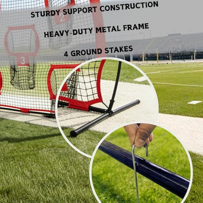 7x7ft Football Throwing Net with 5 Targets – Portable QB Throwing Net for Quarterback Training, Football Training Equipment - Perfect Football Target Net with Carry Bag