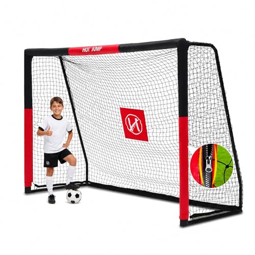 Soccer Goal for Backyard,6x4/8x5/10x6.5/12x6.5ft Metal Soccer, Soccer Goal for Kids 8-12, Soccer net with Zipper Design, Easy Assemble, Weatherproof Foam Padded Goal Post, Adults - style: 8'W×5'H