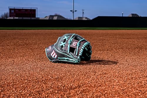 Wilson Summer 2025 A2000® Baseball Gloves - color: Charcoal/Seafoam/Red, size: Infield - 11.75"