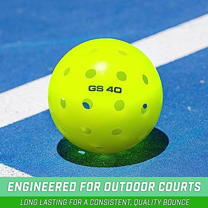 GoSports GS 40 Pickleball Balls - 4, 12, or 36 Pack of Regulation USAPA Pickleballs - color: 36 Pack - Neon Green