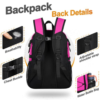Goloni Soccer Backpack,Basketball Backpack with Ball Compartment & Shoe Compartment,Backpack for Basketball,Soccer - color: Rose