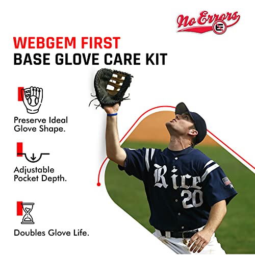 No Errors WebGem Fielder’s Glove Care System – Formation & Break-in Tool for Baseball Mitts, Holds Shape, Essential Gear, Gift for Players - style: 3 Lefty