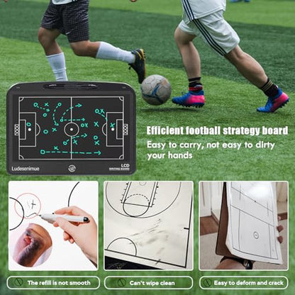 Electronic Soccer Coaching Board - 13.5 inch LCD Soccer Tactics Board with Stylus Pen, Soccer Coach Gifts, Training Equipment