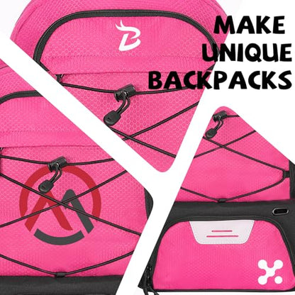 Goloni Basketball Backpack Bag,35L Basketball Bag with with Separate Ball & Shoe Compartments,Large Sports Bag for Basketball - color: Pink