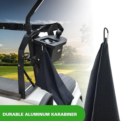 Golf Cart Ball Washer and Club Cleaner Kit with Golf Towel, Universal Golf Ball Washer Cleaner for EZGO, Club Car, Yamaha, Advanced EV, Star EV