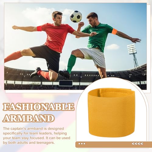 Captain Armbands, Adjustable Leader Arm Bands for Soccer Elastic Team Sport Arm Band-Fitting for Football/Volleyball/Rugby - color: Gold