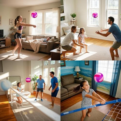 Soft Indoor Volleyballs for Practicing Inside House and Yard, Safe and Silent Volleyball for Girls Boys Kids Youth Beginners Training Birthday Christmas Easter Gifts - color: Pink