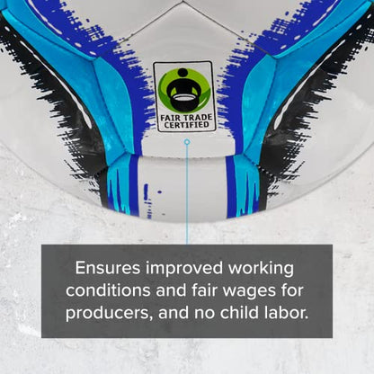 Senda Rio Premium Training Low-Bounce Futsal Ball, Fair Trade Certified - color: Blue/Black, size: 4