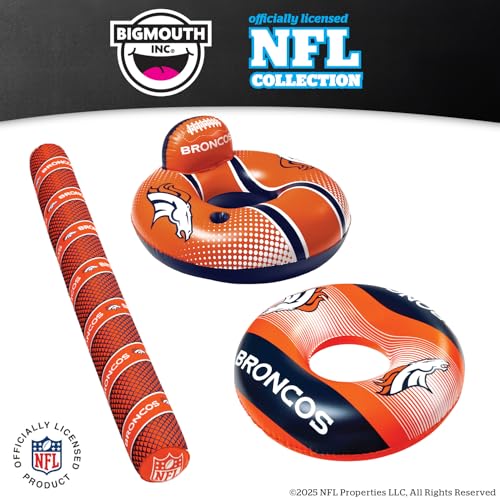BigMouth 18” Inflatable Pool Football Officially Licensed NFL Fan Gear Merchandise Beach Ball Games for Adults and Teens - style: Denver Broncos