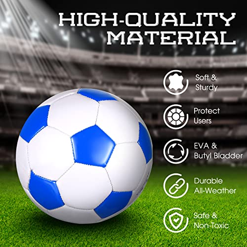 HyDren 8 Pcs Soccer Balls Bulk with Pump Deflated Official Size Sport Soccer Ball for Kid Adult Game Match Indoor Outdoor Gift for Back to School Sports Game Birthday Party Gift - size: Size 4