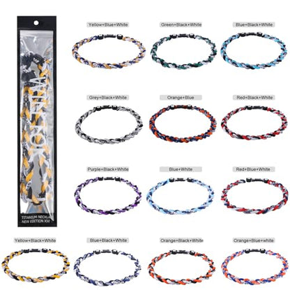 Willtok Premium 18inch Baseball Necklace w/Nylon Tri-Braided Rope Tornado Design - color: Navy Light Blue White