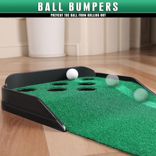 CHAMPKEY Golf Putting Green Indoor - Advanced Guides Golf Putting Mat - Enhance Putting Accuracy and Challenge - style: Pong Game PRO Version