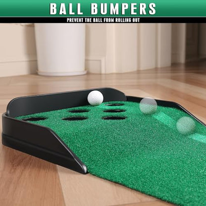 CHAMPKEY Golf Putting Green Indoor - Advanced Guides Golf Putting Mat - Enhance Putting Accuracy and Challenge - style: Pong Game PRO Version