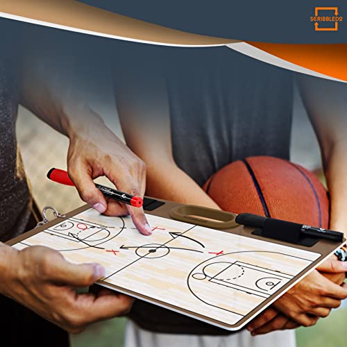 Basketball Dry Erase Board for Coaches 15x10.5 Double Sided Whiteboard Coaching Board Equipment Includes 2 White Board Markers for the Basketball Accessories the Perfect Coach Gifts