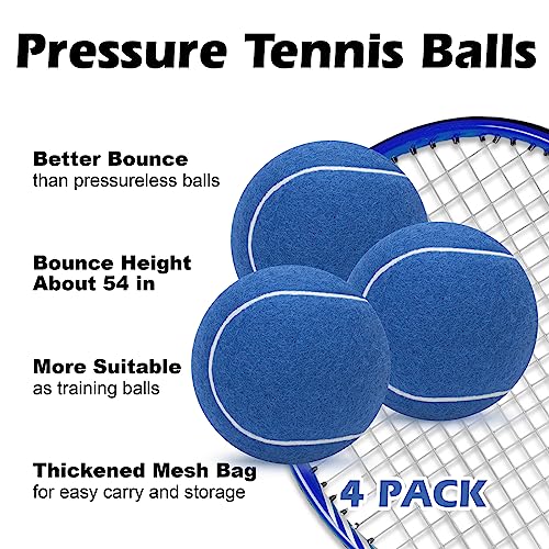 SUNEZLGO 12 Pack Tennis Balls, Advanced Pressure Training Tennis Balls Practice Balls, Tennis Balls for Dogs, Thickened Tennis with Mesh Bag for Transport, Beginner Exercise Ball, Sturdy High Elastic - color: Blue