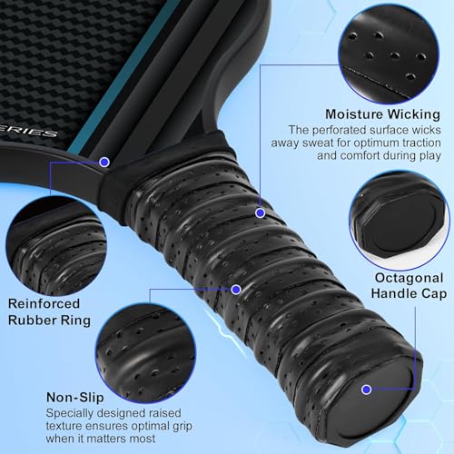 Carbon Pickleball Paddles Set of 2, Professional Pickle Ball Rackets, Pickleball Gifts for Women、Man、Beginner、Pickleball Lovers - color: Textured-VC