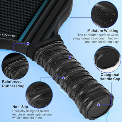 Carbon Pickleball Paddles Set of 2, Professional Pickle Ball Rackets, Pickleball Gifts for Women、Man、Beginner、Pickleball Lovers - color: Textured-VC