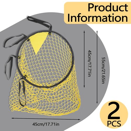 ASTIMESA 2 Pieces Easy to Attach and Detach Soccer Target Net Training, Portable Football Target Net for Corner Shooting Accuracy Practice, Fits Most Standard Goals with Adjustable Long Straps