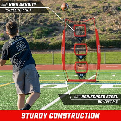 GoSports 8 x 4 ft Football Throwing Target Net - Choose Black or Red