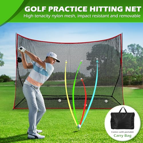 10 x 7ft Golf Net for Hitting, Chipping, Driving Training, Heavy Duty Golf Practice Net for Indoor, Backyard, Garage