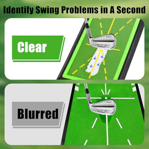 Golf Swing Training Mat,Golf Hitting Mat Outdoor Indoor with Path Feedback,Golf Swing Tracker Mats for Beginners,Men,Women