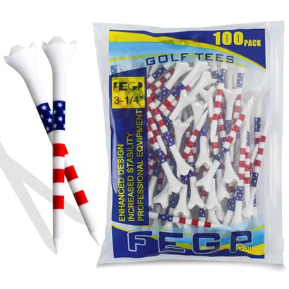 Golf Tees Professional Plastic Golf Tees 3-1/4" - 100 Pack, 4-Prong Golf Tees Plastic, Minimize Friction and Side Spin,Enhanced Durability & Stability, Unbreakable Long Plastic Tees