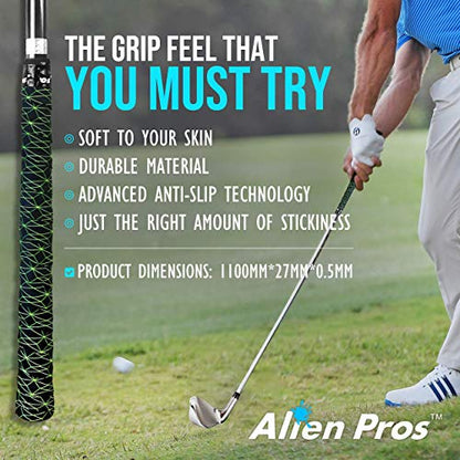 Alien Pros Golf Grip Wrapping Tapes - Innovative Golf Club Grip Solution - Enjoy a Fresh New Grip Feel in Less Than 1 Minute - style: 16-Pack Cubic