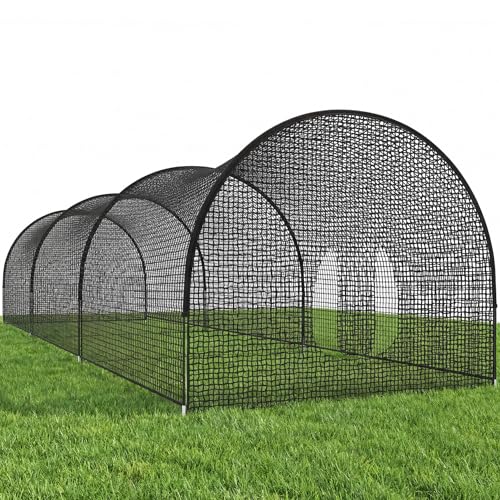 33ft Baseball Batting Cage with Frame and Net, Batting and Pitching Practice Net for Baseball, Softball, and Golf, Suitable for Backyard or Field