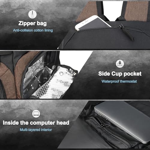LARIPOP Basketball Backpack with Ball & Ventilated Shoe Compartment Insulated Pockets for Men Youth Training - color: brown