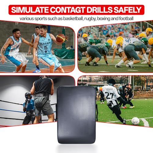 Basketball Pads for Training - Football Blocking Pad Training Equipment with Handles, 24"x16" Denser Softer Foam Shield for Lacrosse, Hockey, Martial Arts - Tackle Dummy Kick Pad. (1 Pcs)