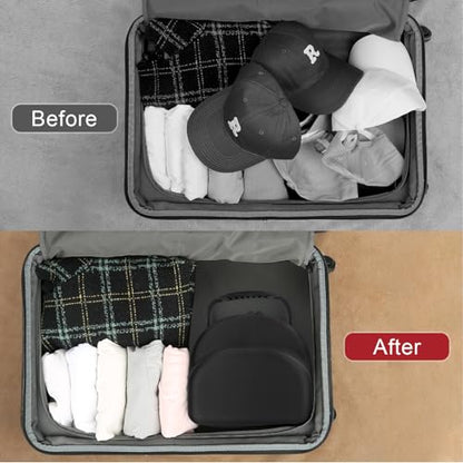 GERMUN Hard baseball hat case, Hat Carrier Travel Case with Adjustable Shoulder Strap, Hat cap case for 3 Baseball Caps - Perfect for Traveling & At-Home Storage (Black) - color: 3 Black