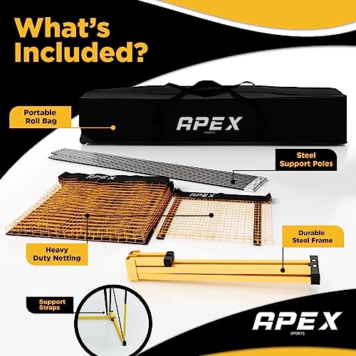 Apex Sports Volleyball Training Net Equipment System - Sturdy, Adjustable, and Portable | Improve Accuracy, Technique, and Skills | Ideal for Indoor/Outdoor Use | Easy Assembly & Storage |