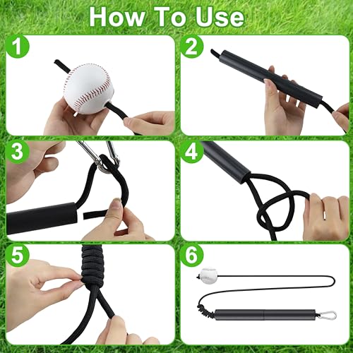 Baseball Sewing Trainer, Rope Bat Swing Trainer, Softball Training Equipment Hitting, Enhance Hitting Skills with Combined Tee and Front Toss for Easy Drills, Improving Batting Precision