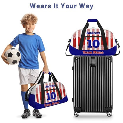 Basketball Soccer Gifts for Boys Girls - Custom Sports Duffle Bag, Personalized Name & Team Bag, Water-Resistant Gym Bag for Basketball, Soccer, Volleyball | Y-Red Navy - color: Y-Red Navy