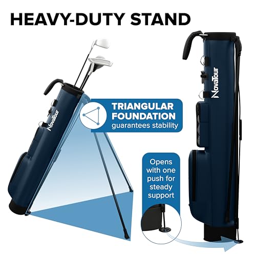 NovaTour Par 3 Golf Bag, Ultra Lightweight, Small Golf Bag for Par 3 and Executive Courses - color: Atlantic Blue