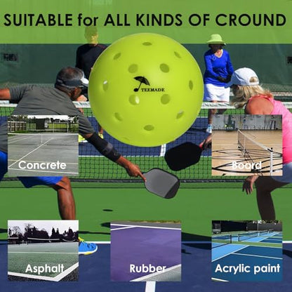 Pickleball Balls – High Visibility Neon Yellow Pickleballs for Outdoor Play, Durable Construction, Consistent Bounce, for Beginners & Competitive Players - color: 3 Pack