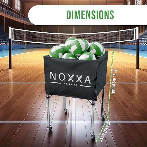 Volleyball Cart with Wheels - Portable Volleyball Ball Cart Bag on Wheels, Collapsible Sports Ball Equipment Storage Cart for Volleybal, Indoor and Outdoor.